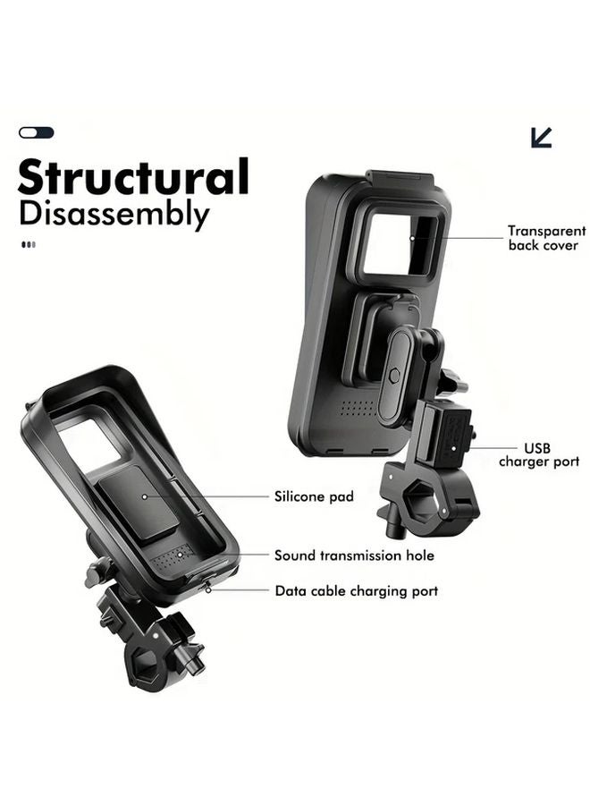 Motorcycle Bicycle Phone Mount Waterproof Anti Fog Single Tube Holder - Image 3